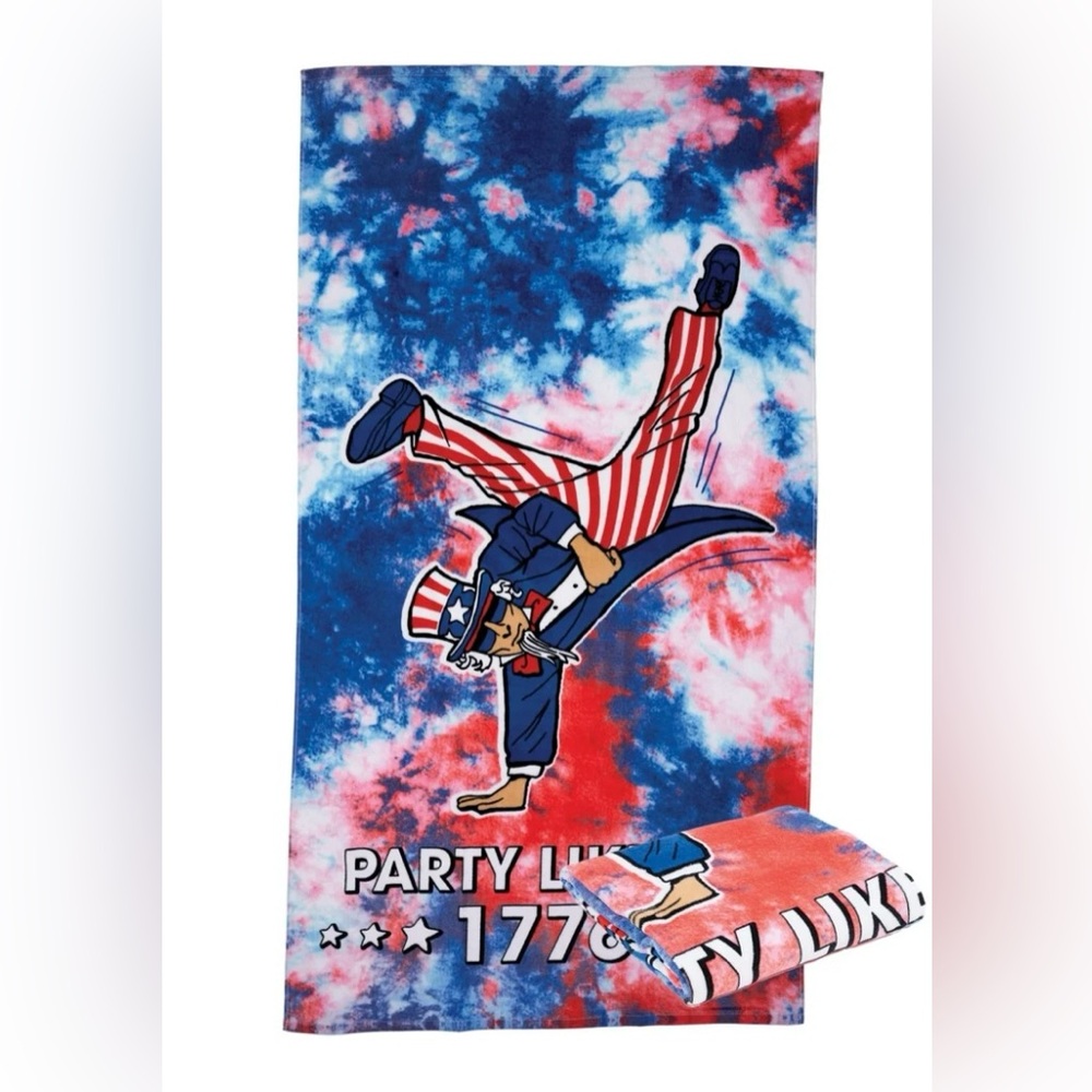 🔴 3/$12 Patriotic Party Beach Towel with Uncle‎ Sam Design! NWT!